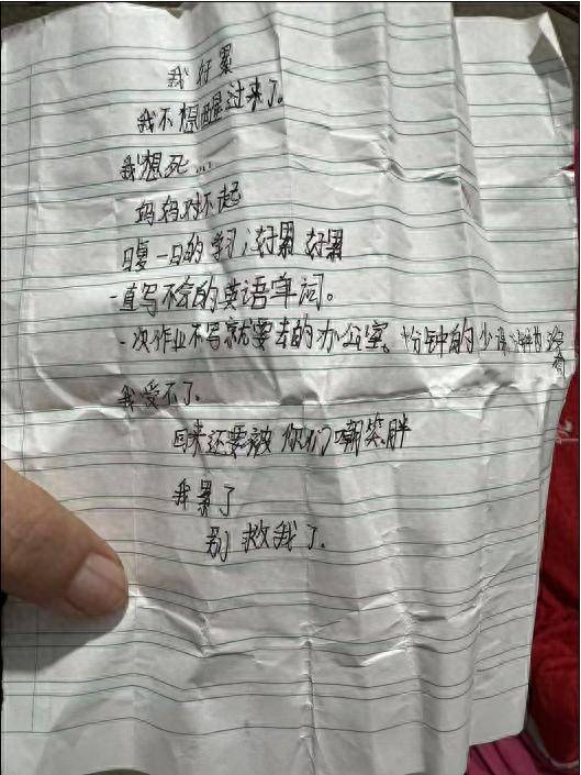 江苏12岁小学生家中服药自杀,遗书称写不会英语单词