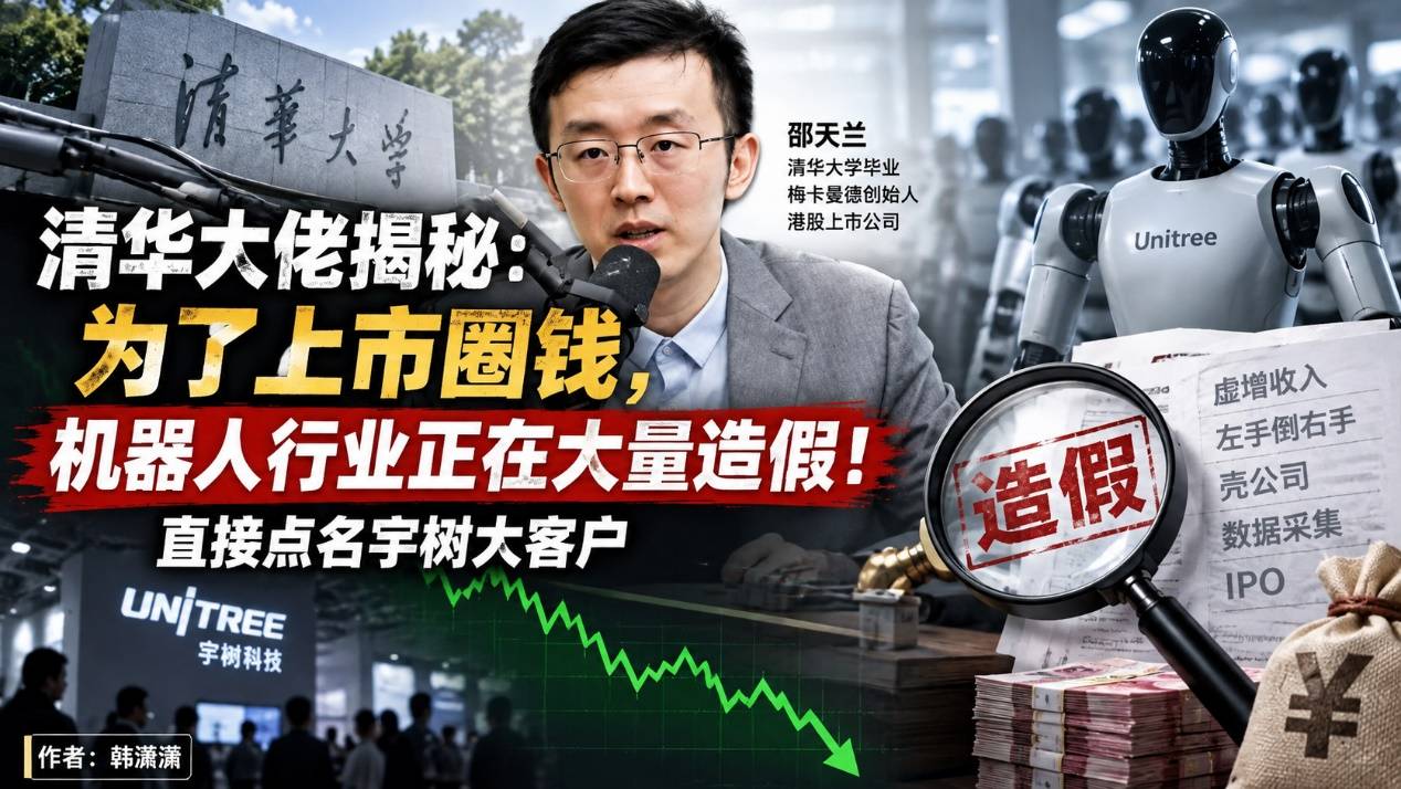 清华大佬揭秘:为了上市圈钱,机器人行业正在大量造假!直接点名宇树大客户